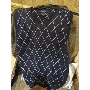 Brooks Brothers Italian Sweater Vest Argyle Navy Men's Medium